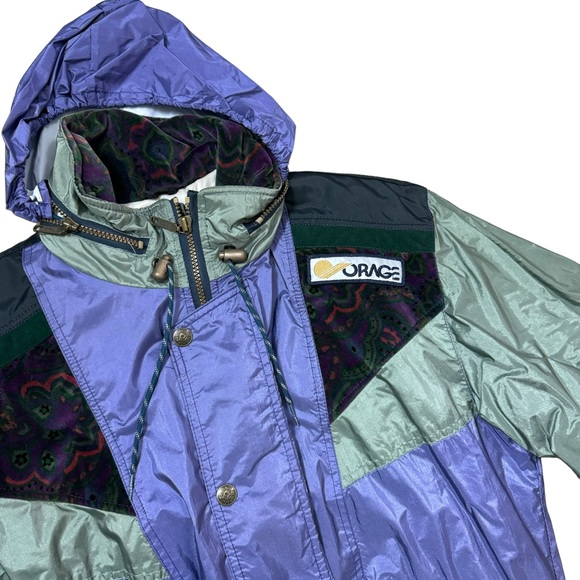 Vintage 80s 90s Orage Patchwork Multi Textured Full Zip Ski Jacket Small - Picture 3 of 15
